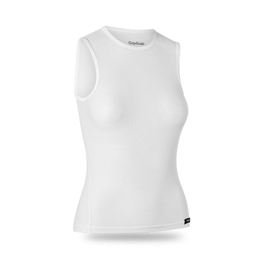 Camiseta interior sin mangas de mujer GRIPGRAB MALLA ULTRALIGERA blanca