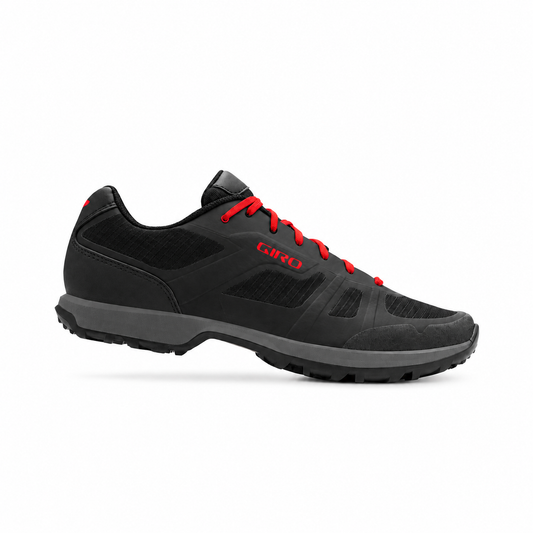 Zapatillas de MTB/gravel GIRO GAUGE negras/rojas — vista lateral exterior