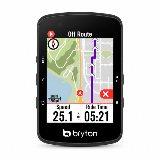 Ciclocomputador GPS BRYTON RIDER 650 E — vista frontal sobre fondo blanco