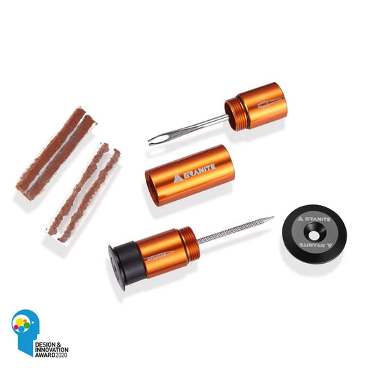 GRANITE DESIGN CNC Tubeless Handlebar Repair Kit + 4 Mechas Naranja