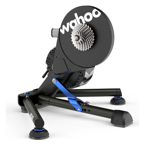WAHOO KICKR V6 — Vista completa en tres cuartos con cassette