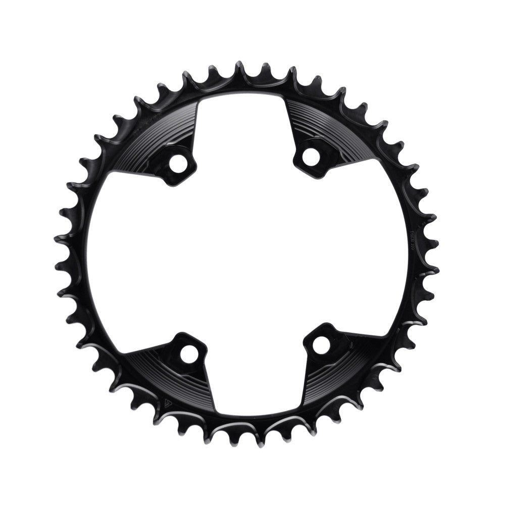 Plato monoplato de 12 velocidades ALUGEAR GRX negro, vista frontal