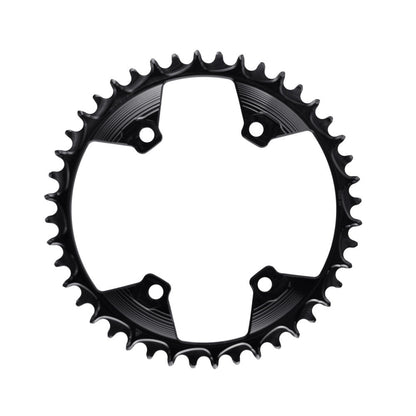 Plato monoplato de 12 velocidades ALUGEAR GRX negro, vista frontal