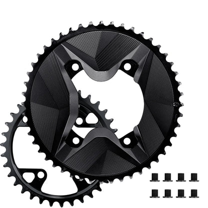 Par de Platos 12V ALUGEAR AERO 110 BCD para Shimano GRX Negro