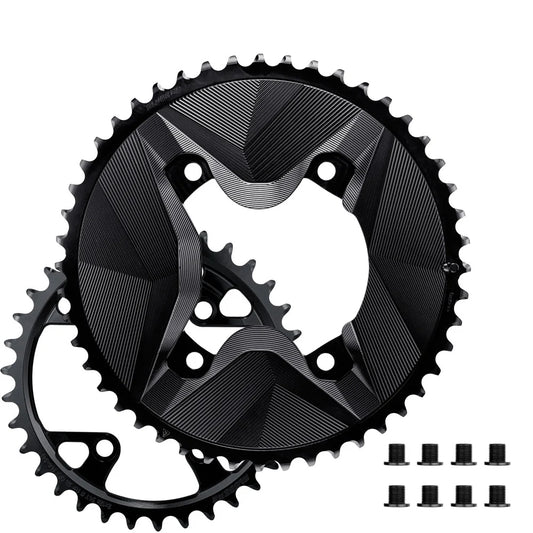 Par de Platos 12V ALUGEAR AERO 110 BCD para Shimano GRX Negro