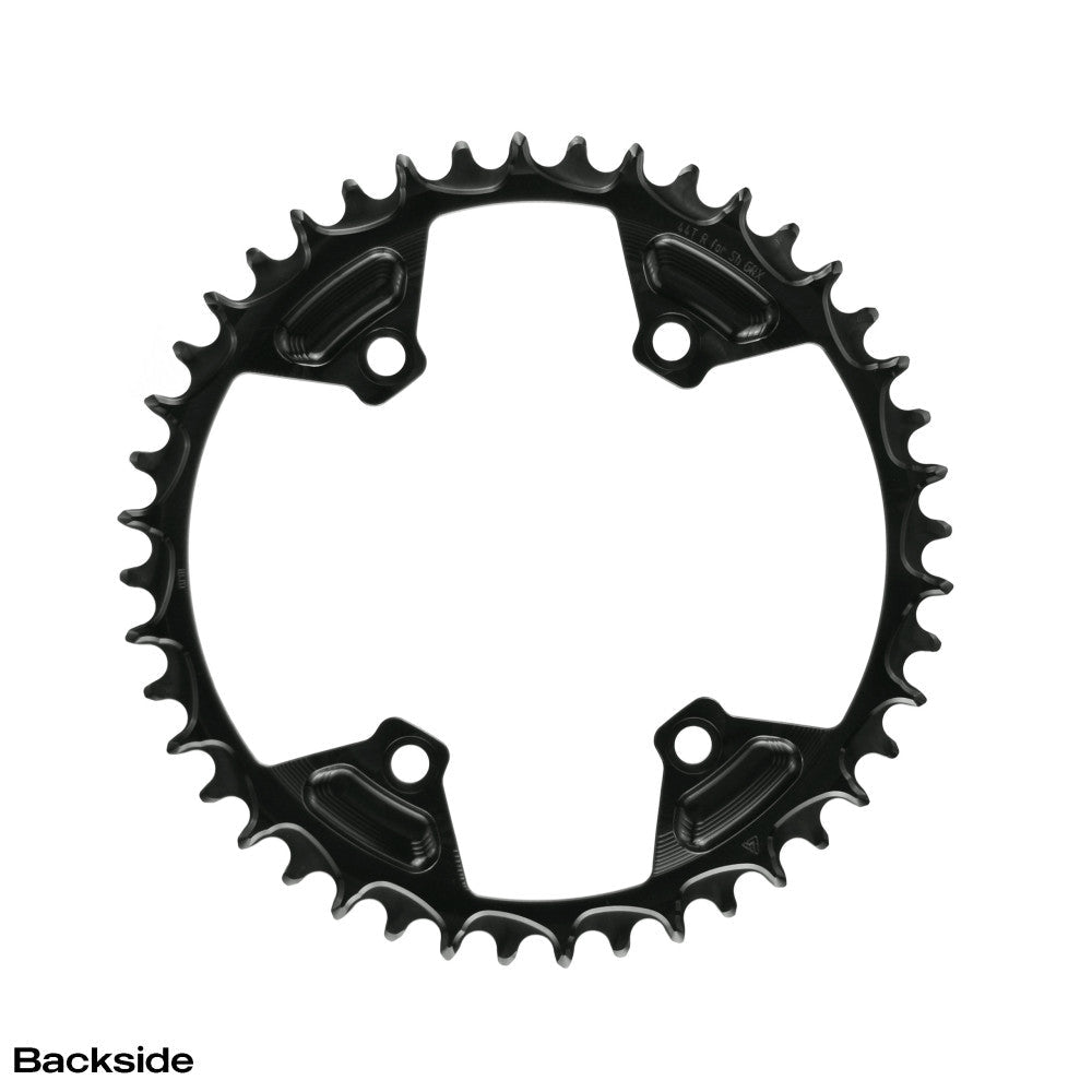 Plato monoplato de 12 velocidades ALUGEAR GRX negro, vista posterior