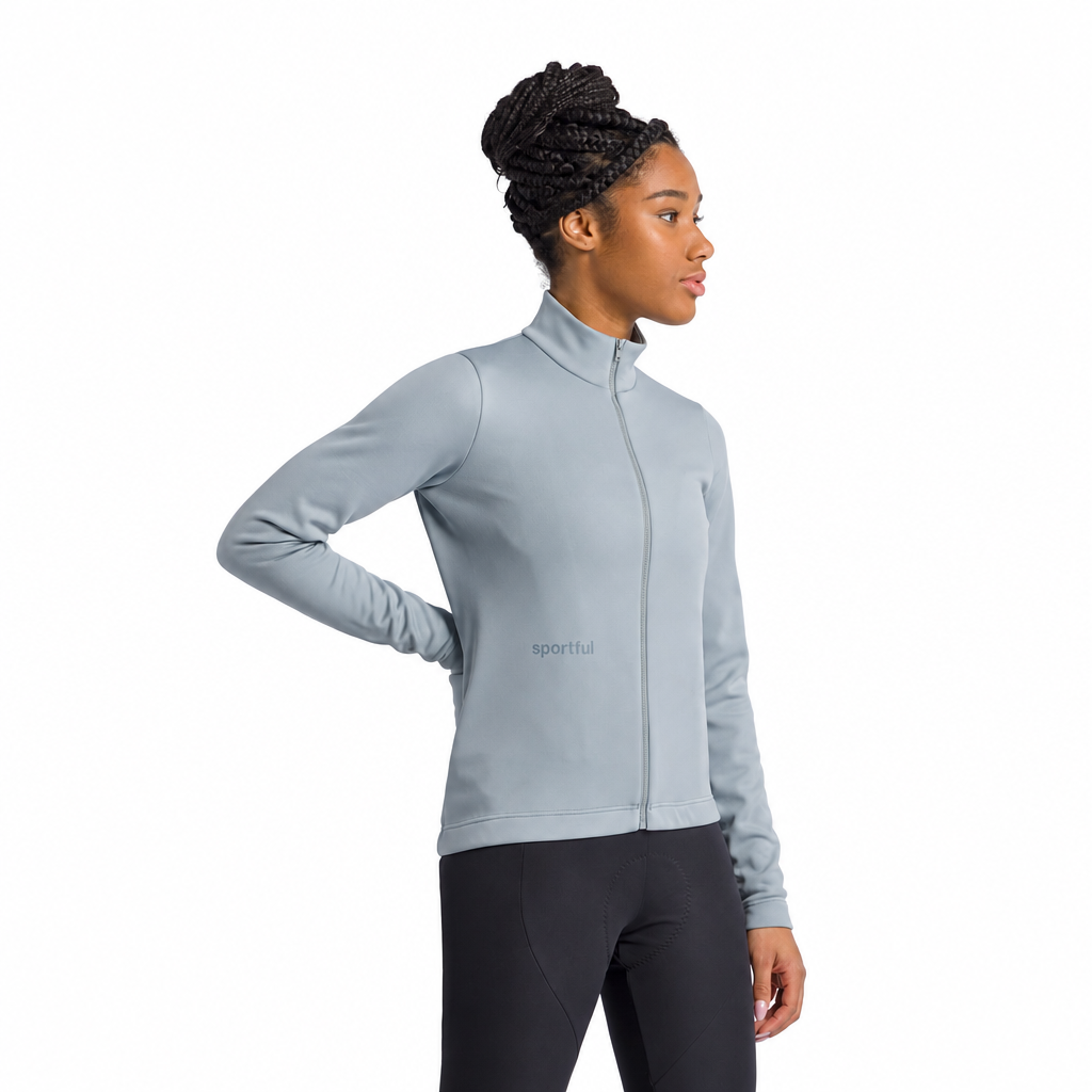 Chaqueta SPORTFUL CLASSIC 2 para mujer gris, vista de tres cuartos sobre fondo blanco