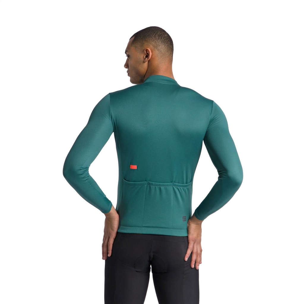 Maillot Sportful Classic verde, vista trasera sobre fondo blanco