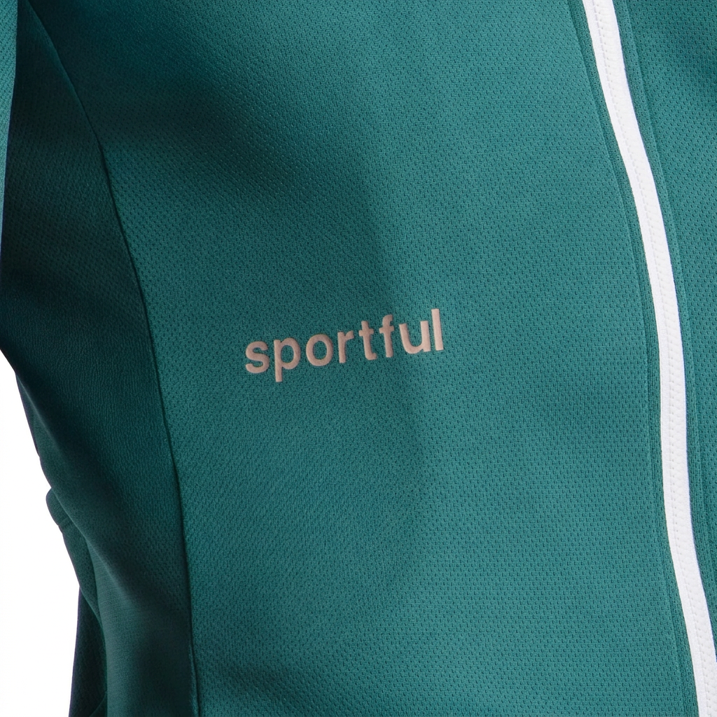 Maillot Sportful Classic verde, detalle sobre fondo blanco