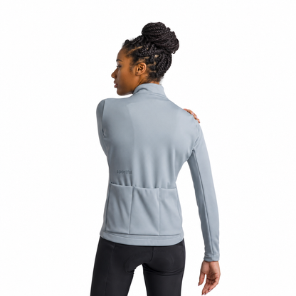 Chaqueta SPORTFUL CLASSIC 2 para mujer gris, vista trasera sobre fondo blanco