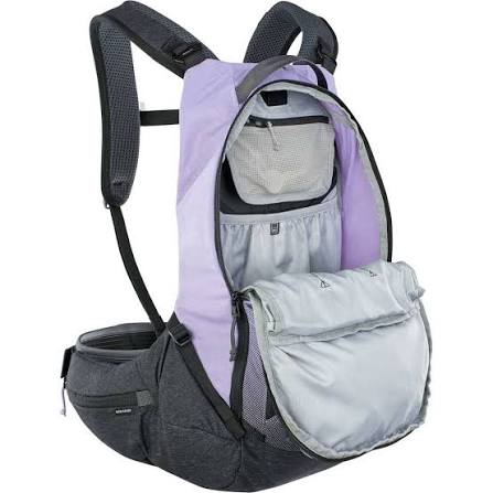 Mochila con protector dorsal EVOC TRAIL PRO 16 L, color violeta