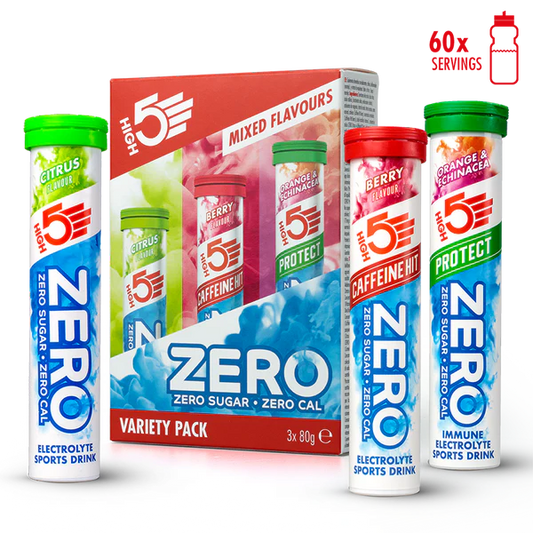 3x20 Envase High5 ZERO VARIETY PACK Pastillas Frutos Rojos Cafeína/Limón/Naranja