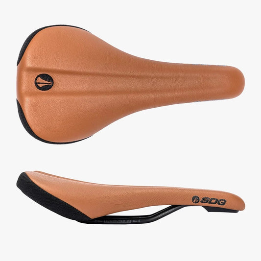 Sillín SDG BEL-AIR V3 de cuero con raíles Lux-Alloy