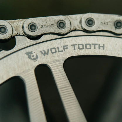 Plato Mono WOLF TOOTH DROP-STOP B DM 8 Tornillos Sram Eagle Boost Offset 3mm Raw Silver