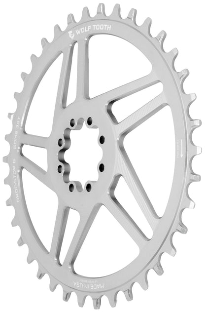 Plato Mono WOLF TOOTH DROP-STOP B GRAVEL DM 8 Tornillos Sram Raw Silver
