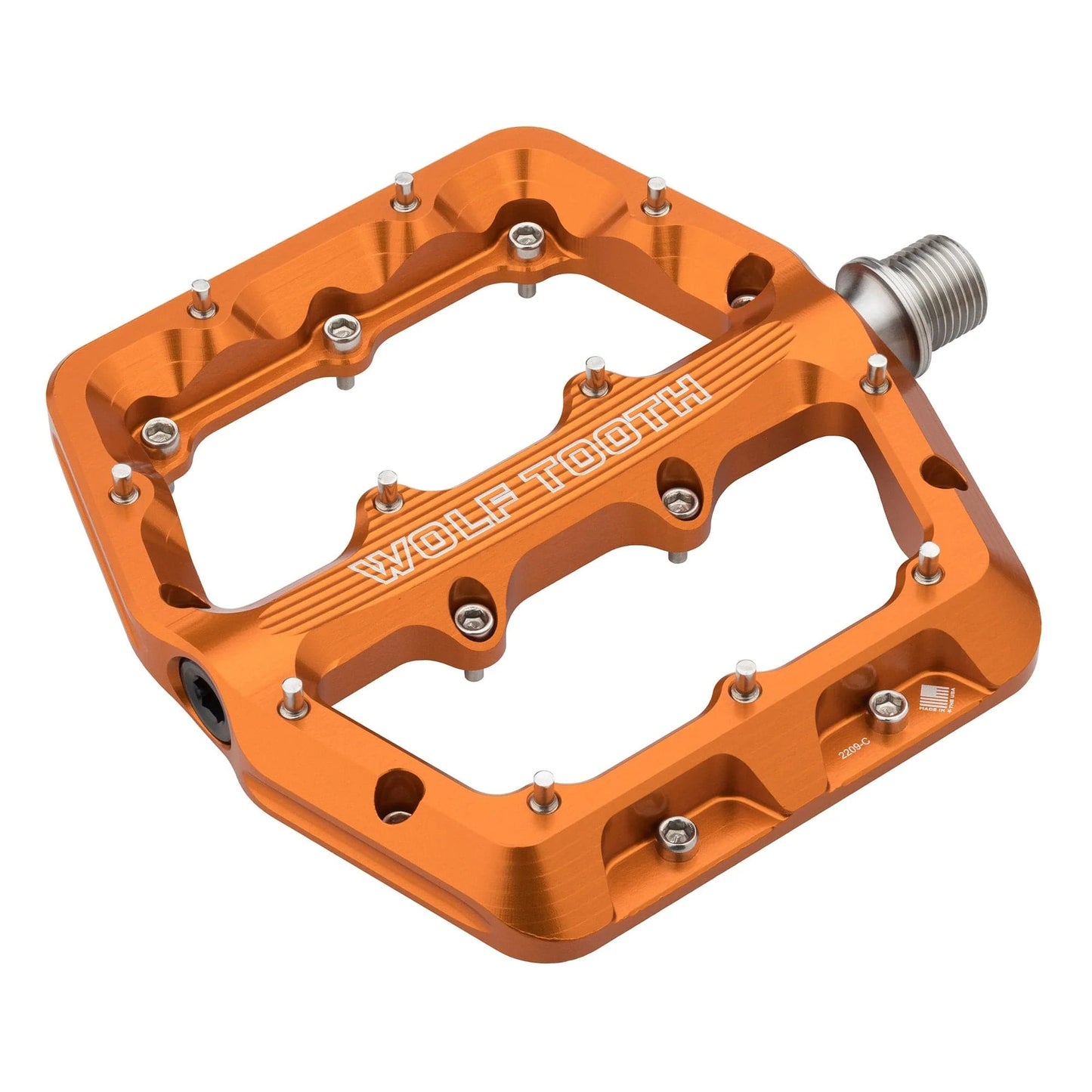 Pedales planos WOLF TOOTH WAVEFORM, grandes, naranja