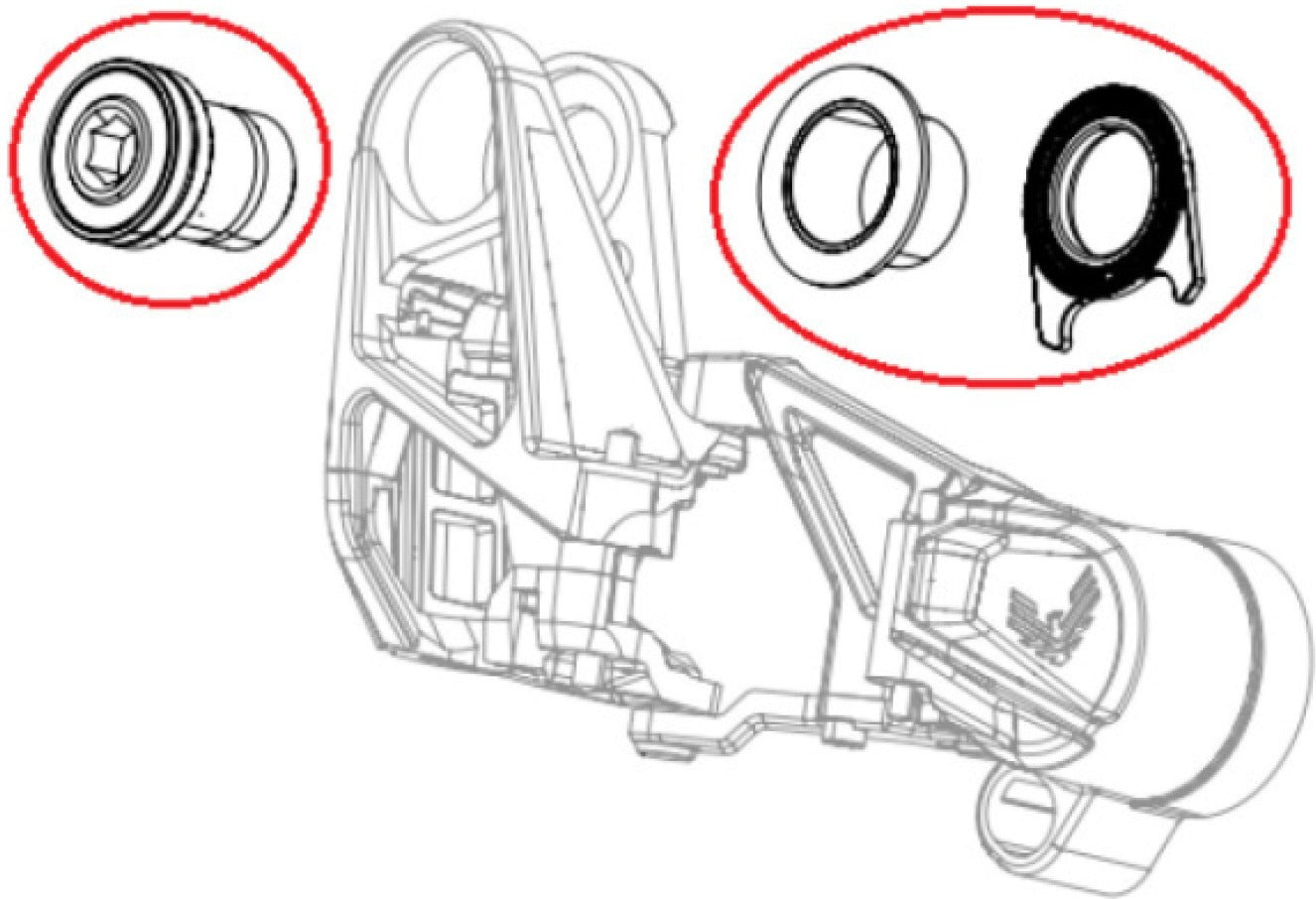 Kit de tornillos de fijación para desviador SRAM XX-SL T-TYPE EAGLE AXS