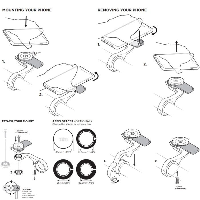 Soporte de montaje QUADLOCK OUT FRONT MOUNT PRO