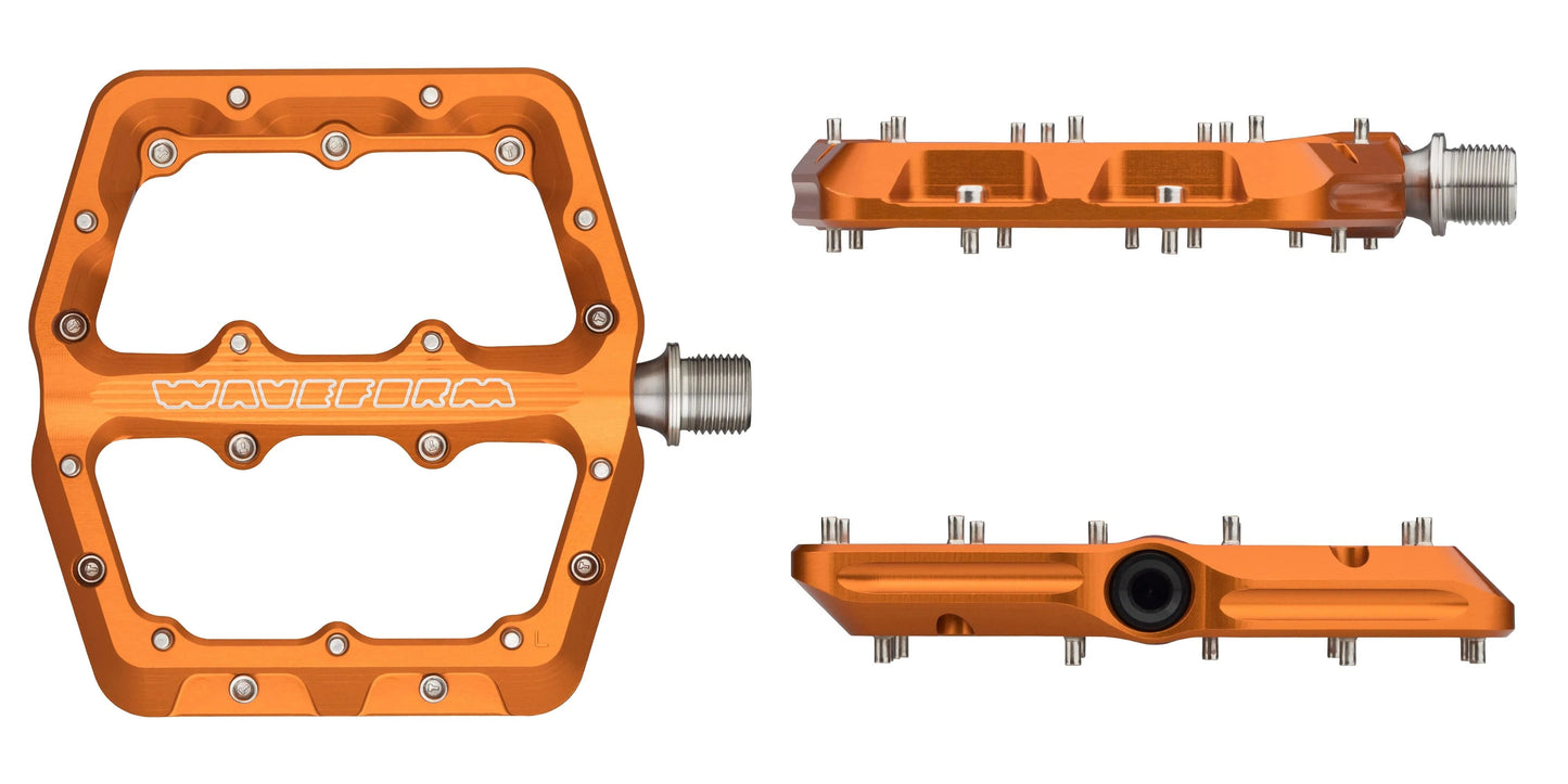 Pedales planos WOLF TOOTH WAVEFORM, grandes, naranja