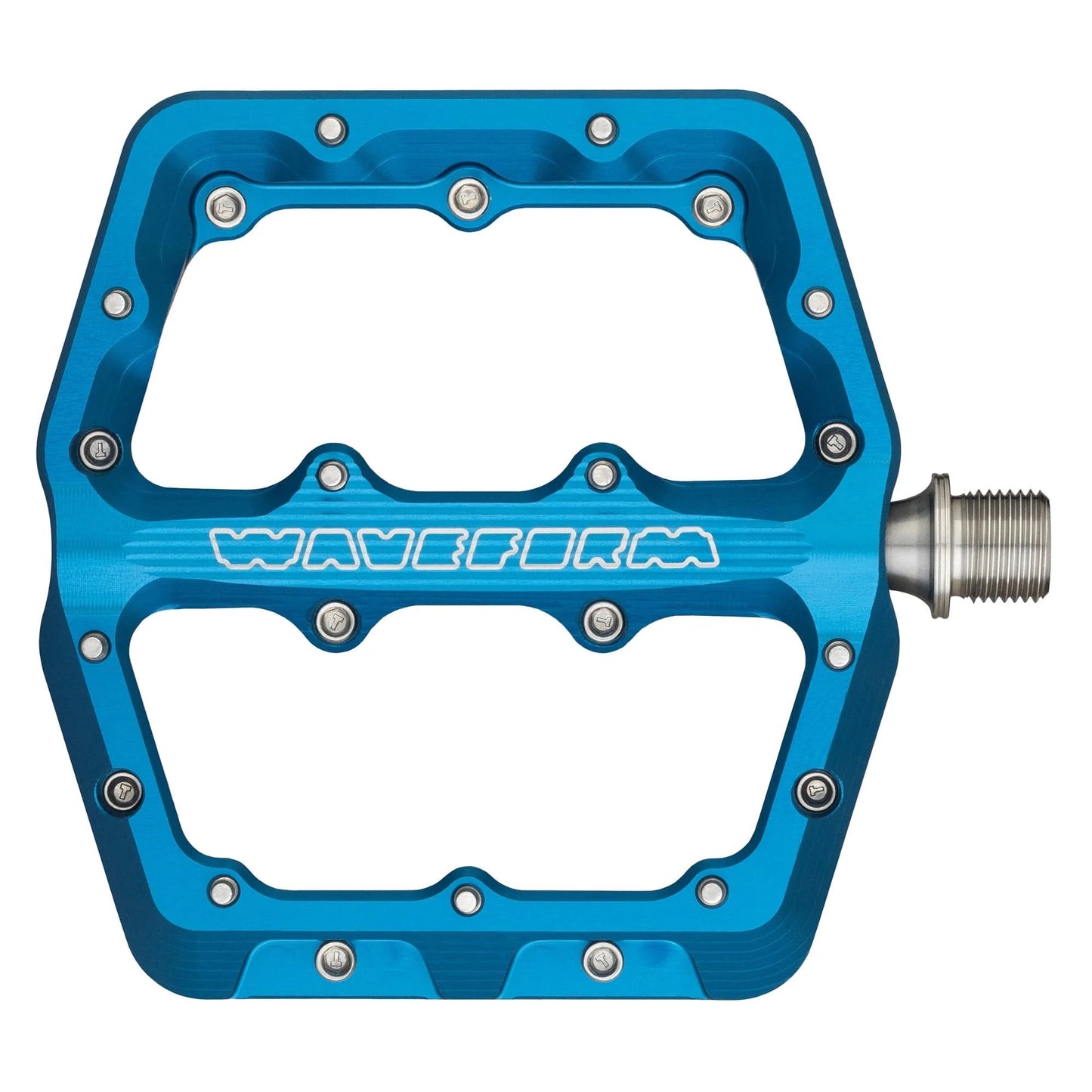 Pedales planos WOLF TOOTH WAVEFORM, grandes, azules