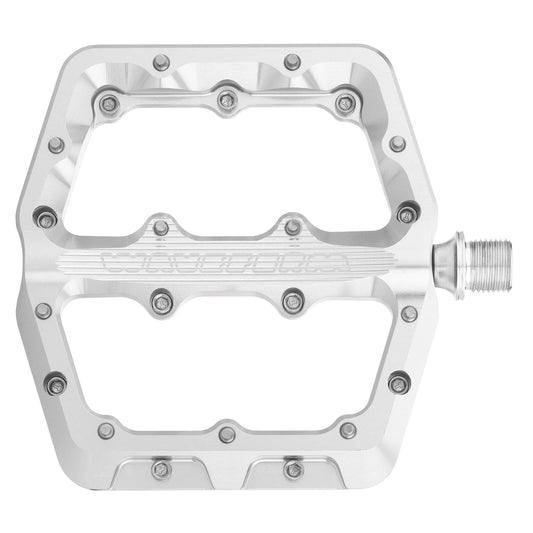 Pedales planos WOLF TOOTH WAVEFORM, grandes, plateados