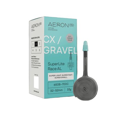 Cámara de Aire AERON SuperLite Race Válvula Aluminio CX-Gravel 650b/700x32-52mm