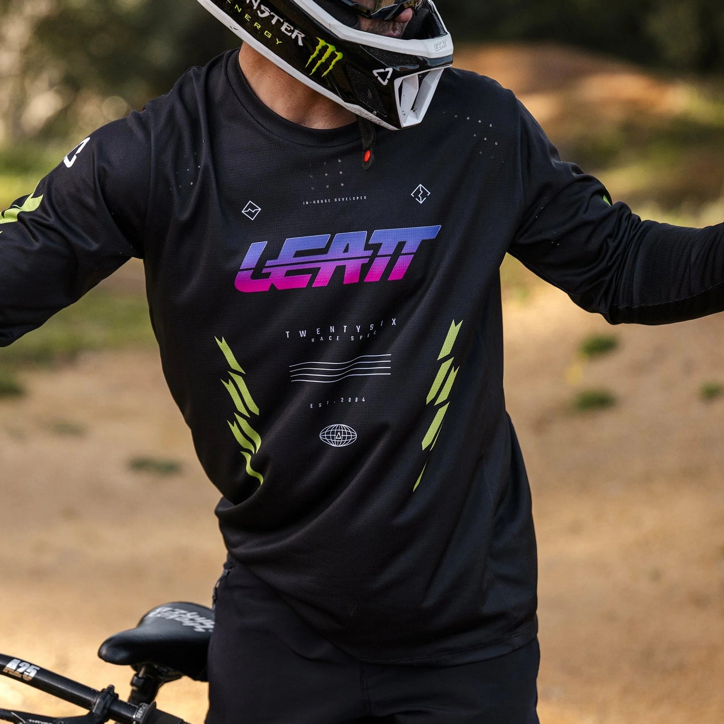 Maillot manga larga LEATT MTB GRAVITY 4.0 Negro/Morado