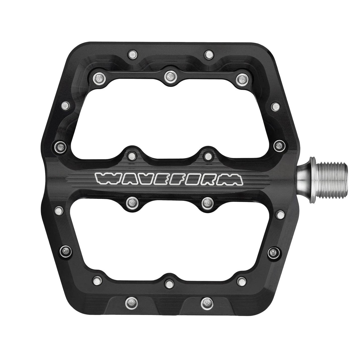 Pedales planos WOLF TOOTH WAVEFORM, grandes, negros