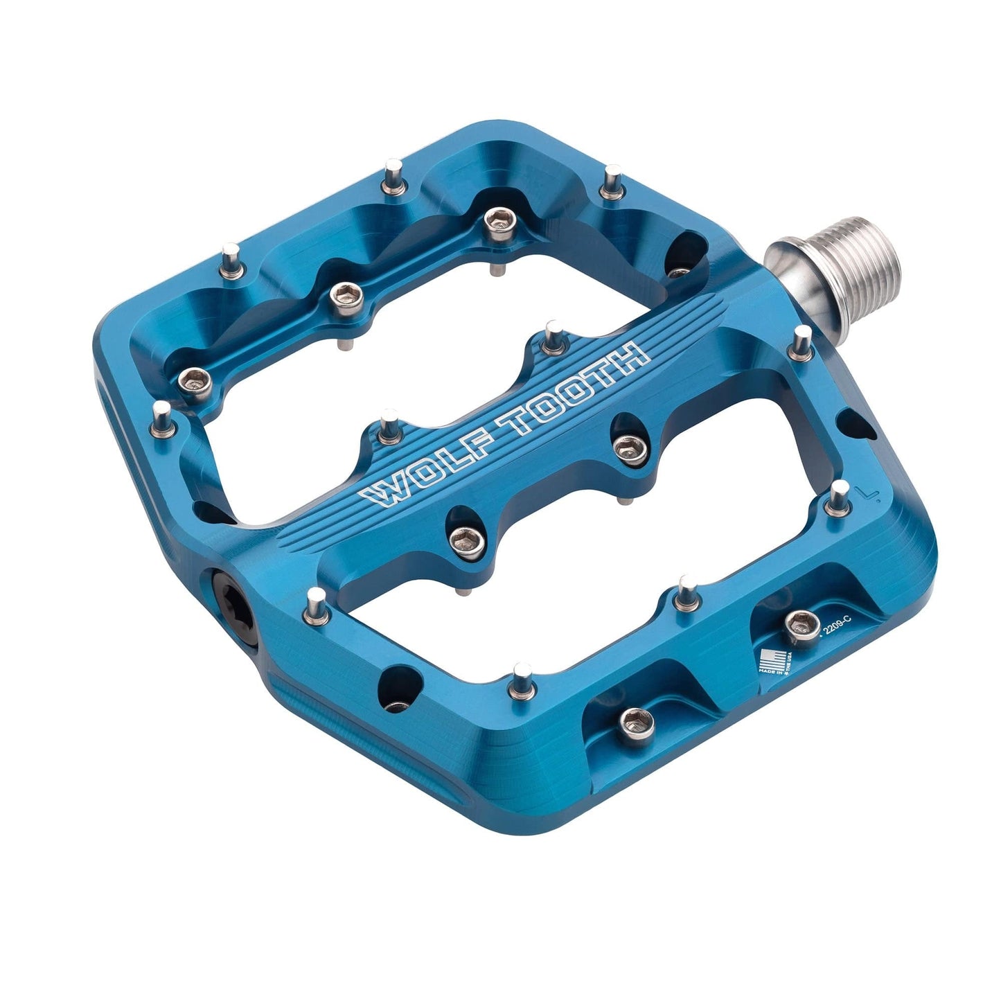 Pedales planos WOLF TOOTH WAVEFORM, grandes, azules