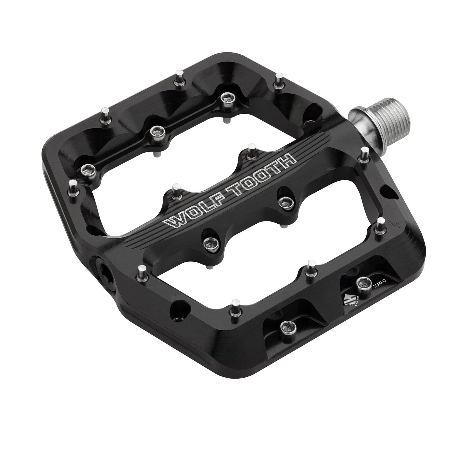 Pedales planos WOLF TOOTH WAVEFORM, grandes, negros
