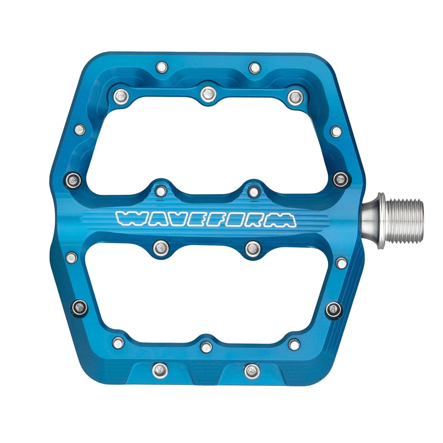 Pedales planos WOLF TOOTH WAVEFORM, grandes, azules