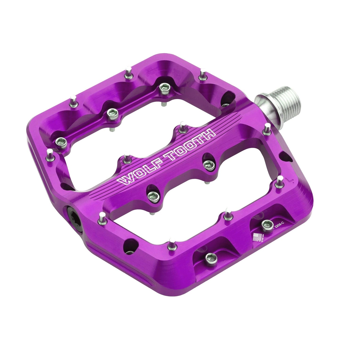 Pedales planos WOLF TOOTH WAVEFORM, grandes, morados