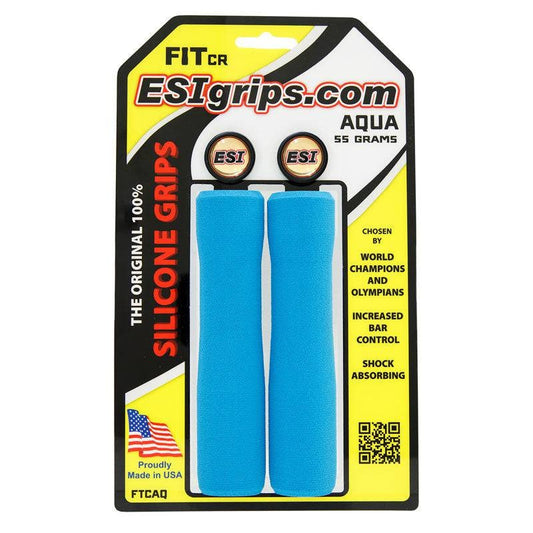 Puños ESI FIT CR (CHUNKY/RACER'S EDGE COMBO) 130 mm Azul claro