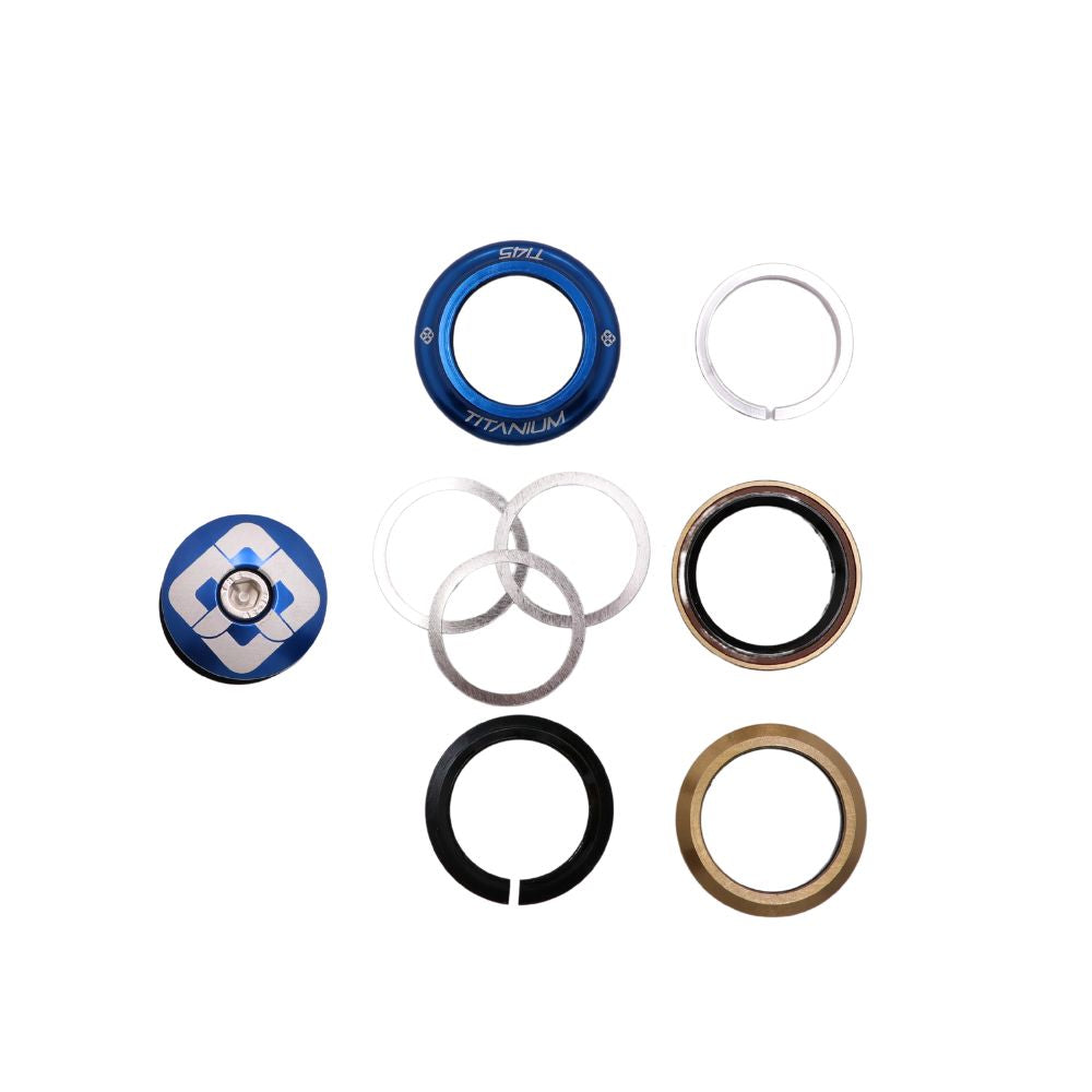 Juego de Dirección Integrado PRIDE Ti45 Titanium iIS42 1"1/8 Azul