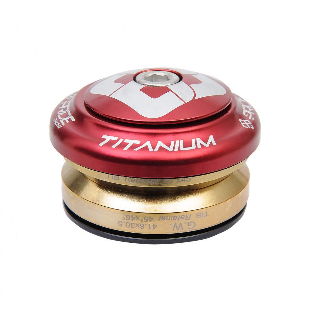 Juego de Dirección Integrado PRIDE Ti45 Titanium iIS42 1"1/8 Rojo