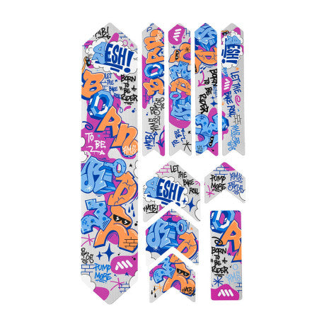 ALL MOUNTAIN STYLE EXTRA Born to Be Rider Protector de cuadro adhesivo azul