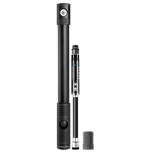 Bomba de mano CRANKBROTHERS KLIC HP con manómetro + inflador de CO2 Midnight Edition