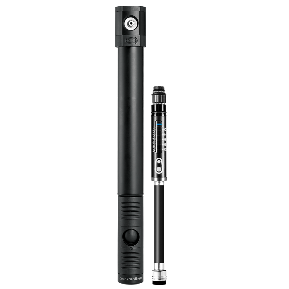Bomba de mano CRANKBROTHERS KLIC HV con manómetro Midnight Edition