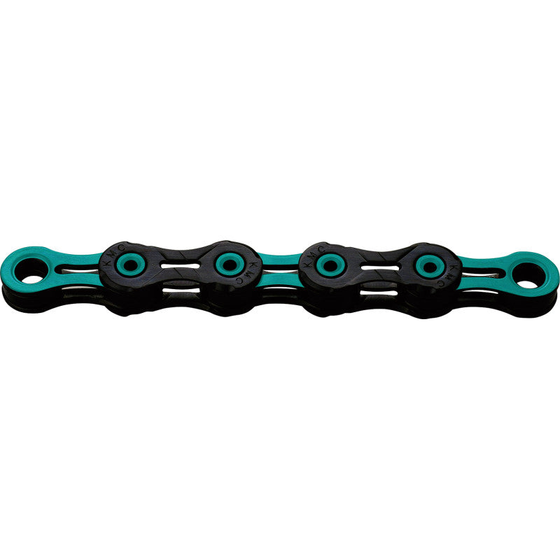 Cadena encerada 12V KMC DLC12 Negra/Turquesa