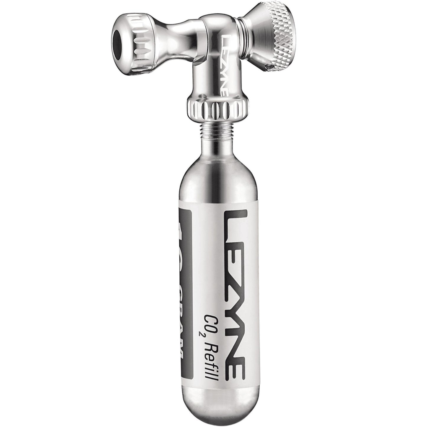Injector de CO₂ LEZYNE CONTROL DRIVE + Cartucho de CO₂ roscado de 16 g (x1) Plata