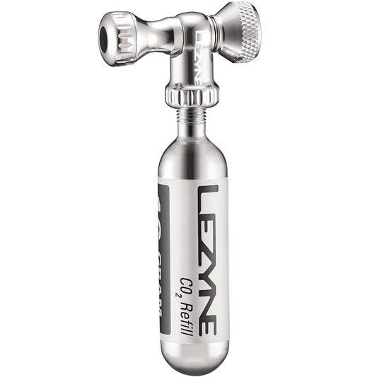 Injector de CO₂ LEZYNE CONTROL DRIVE + Cartucho de CO₂ roscado de 16 g (x1) Plata
