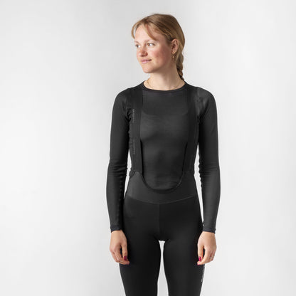 Camiseta interior térmica de manga larga para mujer GRIPGRAB CICLISMO negra