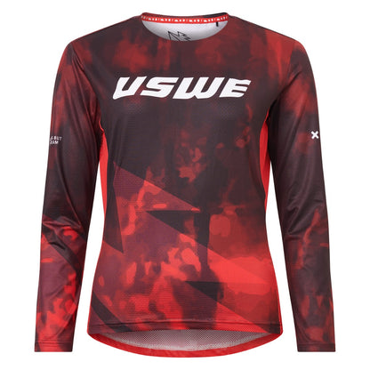 Camiseta USWE LUFTIG MTB Manga Larga Mujer Rojo