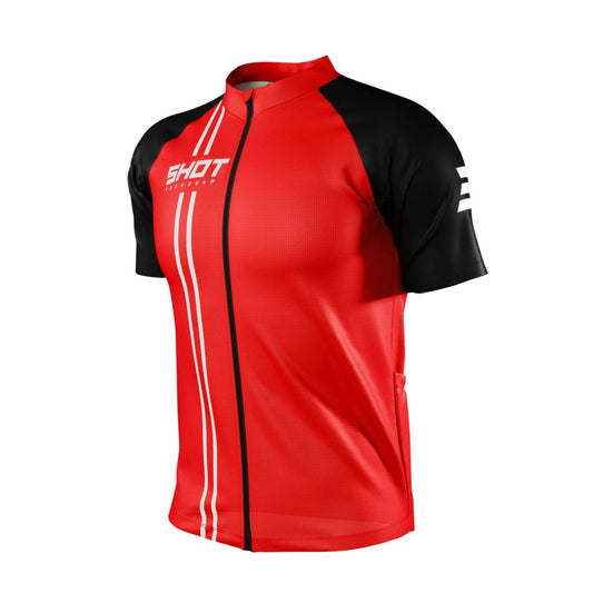 Maillot de manga corta SHOT Unlimited Zip rojo