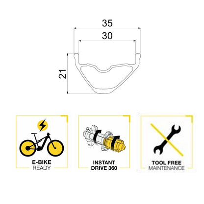 Par de Ruedas MAVIC E-CROSSRIDE 1 27.5" 30mm 15x110mm/12x148mm Boost