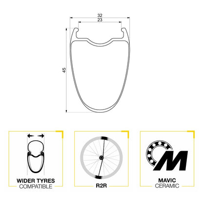 Par de Ruedas MAVIC COSMIC ULTIMATE 45 DISC Tubeless Ready (Center Lock)