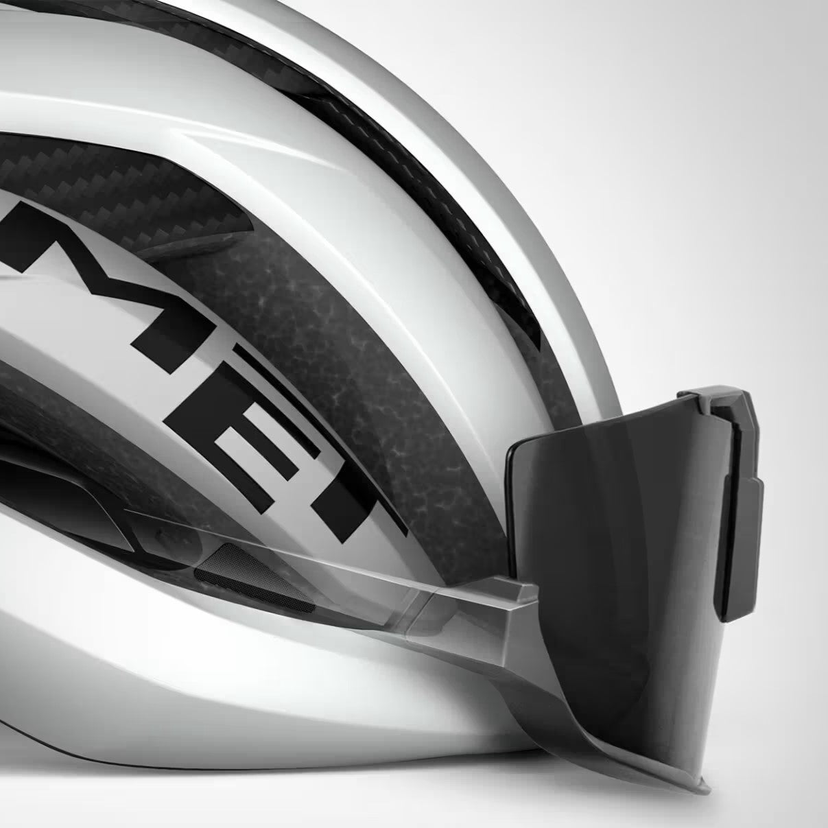 Casco de carretera MET TRENTA 3K CARBON MIPS Blanco Plata Mate