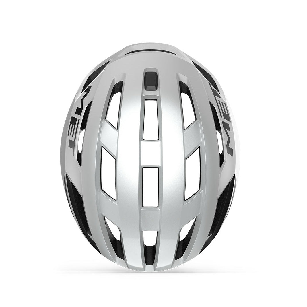 Casco de carretera MET VINCI MIPS Blanco Plata Brillante
