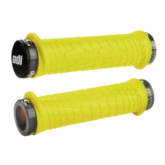 Puños ODI TROY LEE DESIGNS Lock-On de 130 mm, amarillos