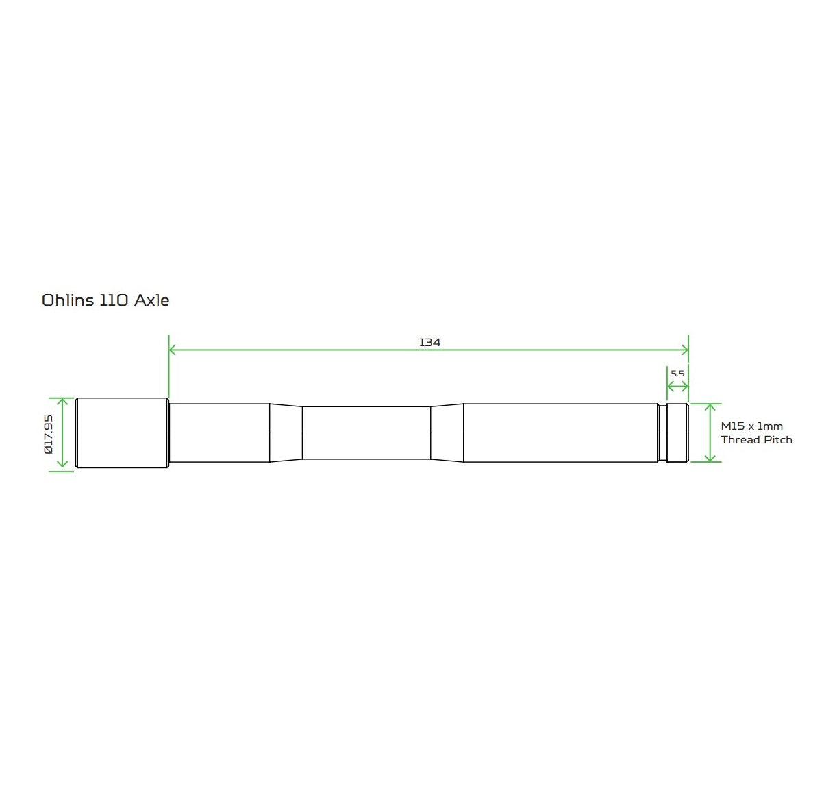 Eje de rueda delantera HOPE para horquillas OHLINS RXF34/RXF36/RXF38 Plata